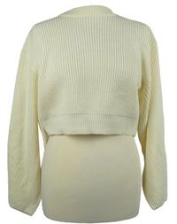 Dámský smetanový crop svetr H&M