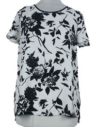 Dámská bílo-černá květovaná halenka Dorothy Perkins