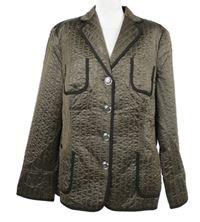 Dámský hnědý proužkovaný šusťákový kabátek Delmod