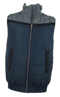 Pánská tmavomodro-šedá šusťáková zateplená vesta Reward