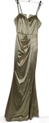 Dámské zlaté saténové plesové dlouhé šaty 