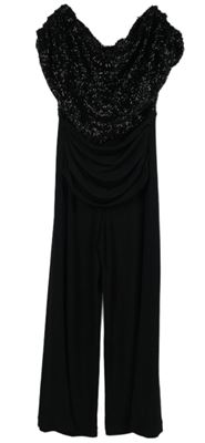 Dámský černý kalhotový společenský overal s flitrovým živůtkem Atom Label 