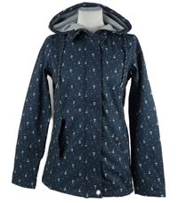 Dámská tmavomodrá softshellová bunda s kotvami a kapucí Gina 