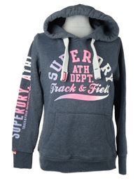 Dámská tmavomodrá mikina s logem a kapucí Superdry 