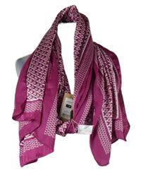 Nové - Dámská fuchsiovo-bílá vzorovaná saténová šála Gallery 