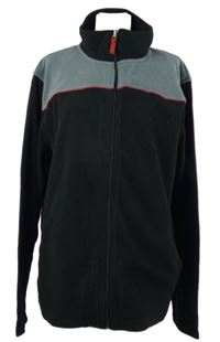 Pánská šedo-černá fleecová propínací mikina Toptex 