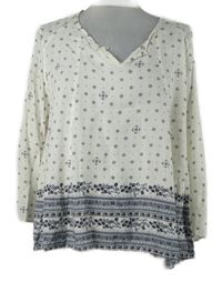 Dámská bílo-modrá vzorovaná halenka C&A