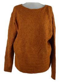 Dámský skořicový ažurový svetr Gallery 