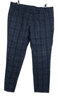 Nové - Pánské tmavomodré kostkované kalhoty vel. 38