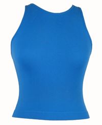 Dámský modrý žebrovaný elastický crop top Primark 