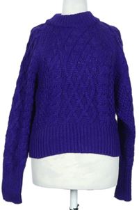 Dámský fialový vzorovaný svetr H&M