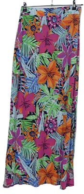 Dámská barevná květovaná dlouhá sukně s rozparky George 