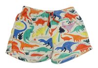 Bílé froté kraťasy s dinosaury zn. Mini Boden