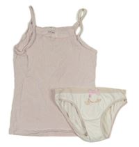 2set- růžová košilka s hvězdičkami+ bílé kalhotky s obrázkem