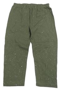 Khaki třpytivé capri legíny Topolino