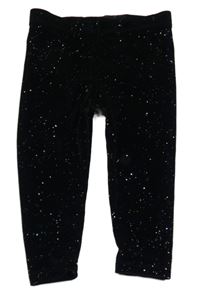 Černé třpytivé sametové legíny F&F