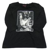 Černé triko s dívkou Pepperts