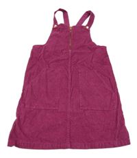 Fuchsiové laclové manšestrové šaty TU