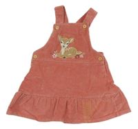 Růžové manšestové šaty se srnkou Smile