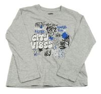 Světlešedé triko s nápisem 