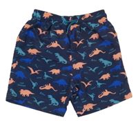 Tmavomodré plážové kraťasy s dinosaury Kiki&Koko