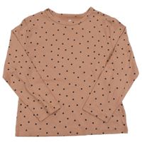 Růžovo-hnědé triko s puntíky H&M