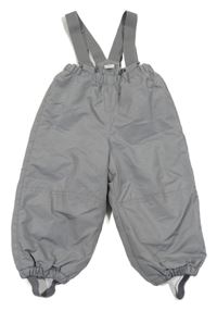 Šedé šusťákové oteplovačky s kšandami H&M