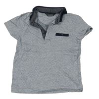Tmavomodro-bílé melírované polo tričko Primark
