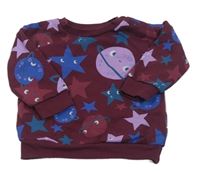 Vínová mikina s planetami Primark
