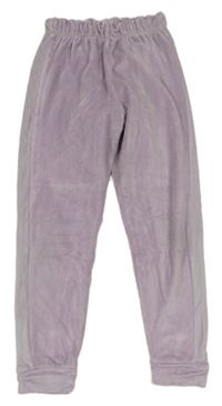 Lila plyšové tepláky Matalan