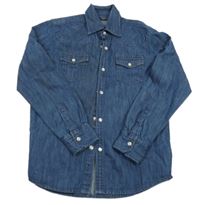 Tmavomodrá riflová košile