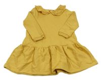 Okrové teplákové šaty s madeirovým límcem F&F