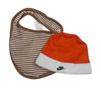 2set - čeveno-bílá čepice Nike + pruhovaný slinták