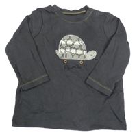 Tmavošedé triko s želvou Next
