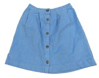 Modrá manšestrová propínací sukně H&M