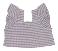 Lila-bílý pruhovaný crop top Shein
