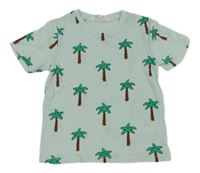 Mentolové tričko s palmami H&M