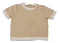 Béžové pletené tričko se smetanovým leme H&M