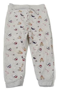 Světlešedé tepláky se soby a Santou Primark