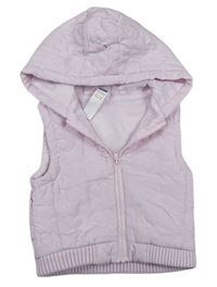 Růžová šusťáková srdíčkovaná lehce zateplená vesta s kapucí M&Co