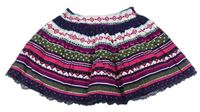 Barevná pruhovaná kolová plátěná sukně Topolino
