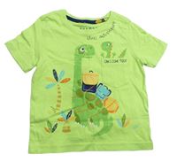 Limetkové tričko s dinosaury Nutmeg