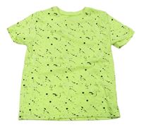 Neonově zelené tričko se vzorem Primark
