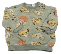 Khaki oversize mikina se Simbou zn. Disney