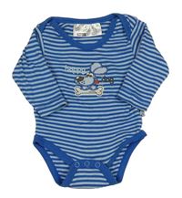 Modro-světlemodré pruhované body s pejskem Ergee