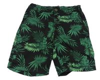 Černé plátěné kraťasy s listy H&M