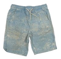 Modro-bílé vzorované plátěné kraťasy Primark