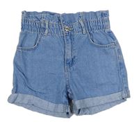 Světlemodré riflové paper bag kraťasy Denim 