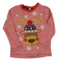 Červené melírované triko se sobem George 