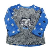 Modro-šedá chlupatá mikina s jezevcem Kiki&Koko